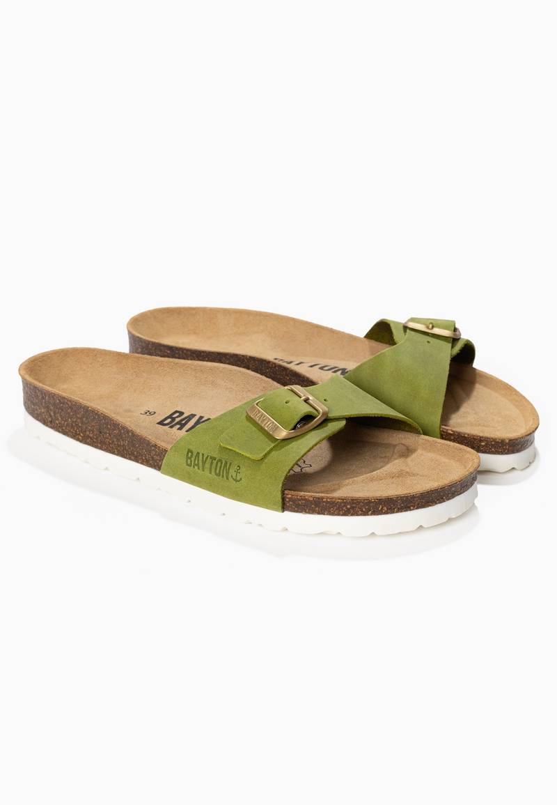 Sandales 1 Bride Zephyr Vert 100% Cuir